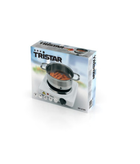 Tristar | Free standing table hob | KP-6185 | Number of burners/cooking zones 1 | Rotary | Black, White | Electric