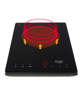 Adler | Hob | AD 6513 | Number of burners/cooking zones 1 | LCD Display | Black | Induction