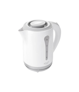 Kettle | Adler | AD 1244 | Standard kettle | 2000 W | 2.5 L | Plastic | 360 rotational base | White