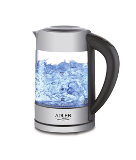 Adler | Kettle | AD 1247 NEW | With electronic control | 1850 - 2200 W | 1.7 L | Stainless steel, glass | 360 rotational base |