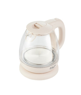 Adler | Kettle | AD 1283C | Electric | 900 W | 1 L | Glass/Stainless steel | 360 rotational base | Cream