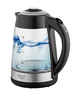 Adler | Kettle | AD 1285 | Electric | 2200 W | 1.7 L | Glass/Stainless steel | 360 rotational base | Grey