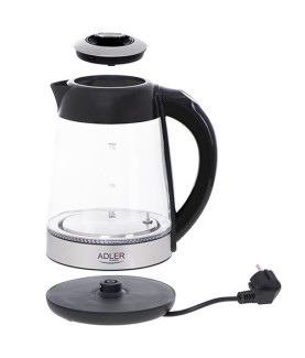 Adler | Kettle | AD 1285 | Electric | 2200 W | 1.7 L | Glass/Stainless steel | 360 rotational base | Grey