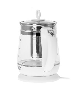 Adler | Kettle | AD 1299 | Electric | 2200 W | 1.5 L | Glass/Stainless steel | 360 rotational base | White