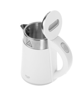 Adler | Kettle | AD 1372 | Electric | 800 W | 0.6 L | Plastic/Stainless steel | 360 rotational base | White