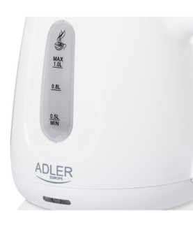 Adler Kettle | AD 1373 | Electric | 850 W | 1 L | Polypropylene | 360 rotational base | White