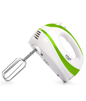 Adler | Mixer | AD 4205 g | Hand Mixer | 300 W | Number of speeds 5 | Turbo mode | White/Green