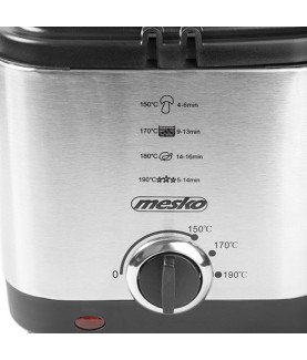 Mesko | Deep Fryer | MS 4910 | Power 900 W | Capacity 1.5 L | Silver