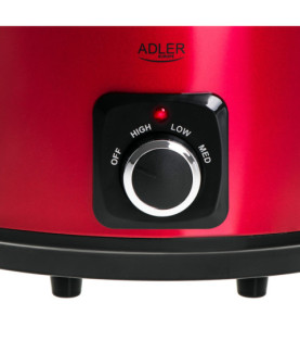 Adler | Slow cooker | AD 6413r | 290 W | 5.8 L | Number of programs 3 | Red