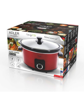 Adler | Slow cooker | AD 6413r | 290 W | 5.8 L | Number of programs 3 | Red