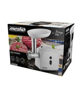 Mesko MS 4805 Meat mincer, Power 600W, Bowl, Middle size sieve, Mince sieve, Poppy sieve, Plunger, Sausage filler | Mesko | Mes