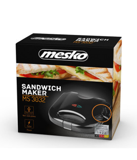 Mesko | Sandwich maker | MS 3032 | 750 W | Number of plates 1 | Number of pastry 2 | Black