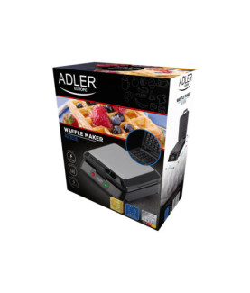 Adler | Waffle maker | AD 3036 | 1500 W | Number of pastry 4 | Belgium | Black