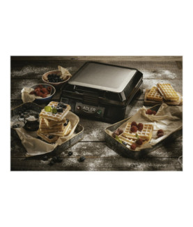 Adler | Waffle maker | AD 3036 | 1500 W | Number of pastry 4 | Belgium | Black