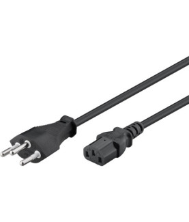 Goobay | Power supply cord, Switzerland | 93617 | Black Swiss male (type J, SEV 1011) | Device socket C13 (IEC connection)