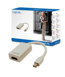 Logilink | Adapter Mini DisplayPort to HDMI with Audio: | Grey | Mini DisplayPort | HDMI A | 0.1 m