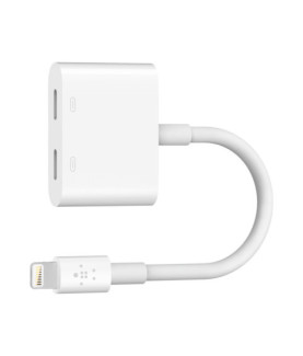 Belkin | Lightning Audio + Charge RockStar Cable, 11.5 cm, White | F8J198btWHT