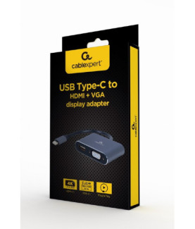 Cablexpert | USB Type-C to HDMI and VGA display adapter | A-USB3C-HDMIVGA-01 | USB Type-C