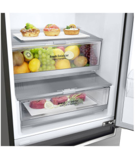 LG | Refrigerator | GBB71PZDMN | Energy efficiency class E | Free standing | Combi | Height 186 cm | No Frost system | Fridge n