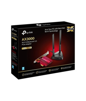 TP-LINK | TX3000E | AX3000 Wi-Fi 6 Bluetooth 5.0 PCIe Adapter | 2.4GHz/5GHz | Antenna type 2xHigh-Gain External Antennas | 574+