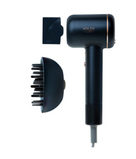 Adler Hair Dryer | AD 2270 SUPERSPEED | 1600 W | Number of temperature settings 3 | Ionic function | Diffuser nozzle | Black