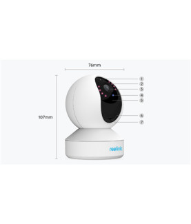 Reolink | Super HD Smart Home WiFi IP Camera | E Series E330 | PTZ | 4 MP | 4mm/F2.0 | H.264 | Micro SD, Max. 512 GB