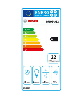 Bosch | Hood Serie 4 | DFL064A52 | Telescopic | Energy efficiency class A | Width 60 cm | 270 m /h | Push Buttons | LED | Silve