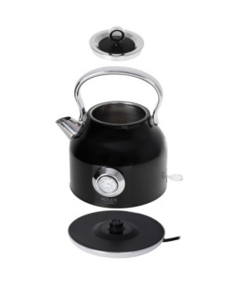 Adler | Kettle with a Thermomete | AD 1346b | Electric | 2200 W | 1.7 L | Stainless steel | 360 rotational base | Black