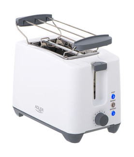 Adler | Toaster | AD 3216 | Power 750 W | Number of slots 2 | Housing material Plastic | White