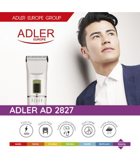 Adler | Hair clipper | AD 2827 | Cordless or corded | Number of length steps 4 | White