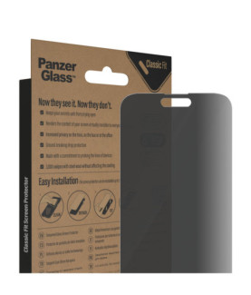 PanzerGlass | Screen protector | Apple | iPhone 14 Pro Max | Glass | Black | Classic Fit | Privacy