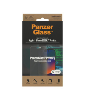 PanzerGlass | Screen protector | Apple | iPhone 14 Pro Max | Glass | Black | Classic Fit | Privacy