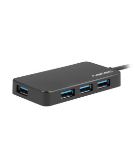 Natec USB 3.0 HUB, Silkworm, 4-Port, Black | Natec | 4 Port Hub With USB 3.0 | Silkworm NHU-1343 | Black | USB Type-C | 0.15 m