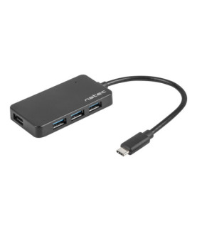 Natec USB 3.0 HUB, Silkworm, 4-Port, Black | Natec | 4 Port Hub With USB 3.0 | Silkworm NHU-1343 | Black | USB Type-C | 0.15 m