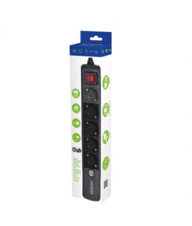 SPG5-U2-5 Power strip with USB charger, 5 sockets, USB 2A, 1.5 m