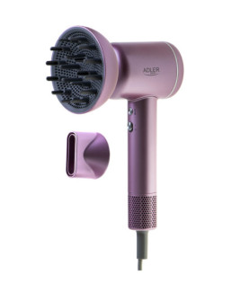 Adler Hair Dryer | AD 2270p SUPERSPEED | 1600 W | Number of temperature settings 3 | Ionic function | Diffuser nozzle | Purple