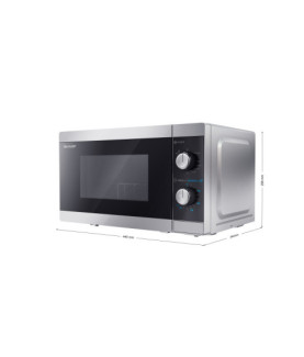 Sharp | Microwave Oven with Grill | YC-MG01E-S | Free standing | 800 W | Grill | Silver