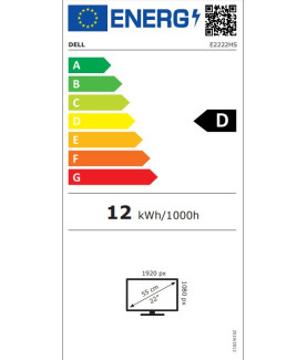 Dell | LCD monitor | E2222HS | 22 " | VA | FHD | 16:9 | 60 Hz | 5 ms | 1920 x 1080 | 250 cd/m | HDMI ports quantity 1 | Black |