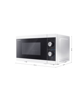 Sharp | Microwave Oven with Grill | YC-MG01E-W | Free standing | 800 W | Grill | White