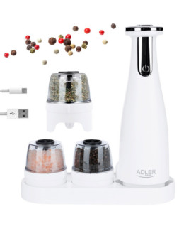 Adler | Electric Salt and pepper grinder | AD 4449w | Grinder | 7 W | Housing material ABS plastic | Lithium | Mills with ceram