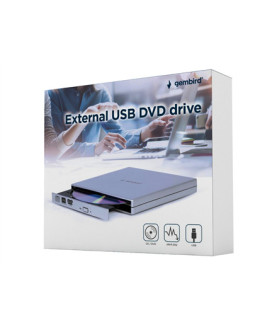 Gembird | External USB DVD Drive | DVD-USB-02-SV | Interface USB 2.0 | DVD RW ( R DL) / DVD-RAM | CD read speed 24 x | CD write