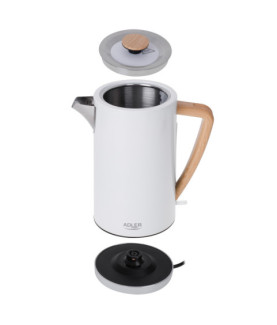 Adler | Kettle | AD 1347w | Electric | 2200 W | 1.5 L | Stainless steel | 360 rotational base | White