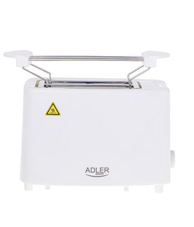 Adler | Toaster | AD 3223 | Power 750 W | Number of slots 2 | Housing material Plastic | White