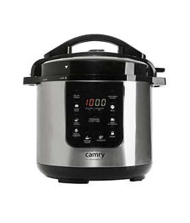 Camry | Pressure cooker | CR 6409 | 1500 W | Alluminium pot | 6 L | Number of programs 8 | Stainless steel/Black