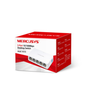 Mercusys | Switch | MS105 | Unmanaged | Desktop | 10/100 Mbps (RJ-45) ports quantity 5 | Power supply type External