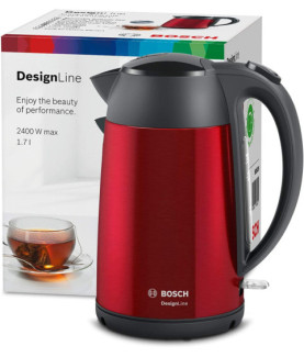 Bosch | Kettle | DesignLine TWK3P424 | Electric | 2400 W | 1.7 L | Stainless steel | 360 rotational base | Red