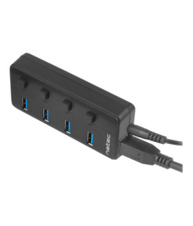 Natec USB 3.0 HUB, Mantis 2, 4-Port, On/Off with AC Adapter | Natec | 4 Port Hub With USB 3.0 | Mantis NHU-1557 | Black