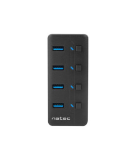 Natec USB 3.0 HUB, Mantis 2, 4-Port, On/Off with AC Adapter | Natec | 4 Port Hub With USB 3.0 | Mantis NHU-1557 | Black