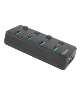 Natec USB 3.0 HUB, Mantis 2, 4-Port, On/Off with AC Adapter | Natec | 4 Port Hub With USB 3.0 | Mantis NHU-1557 | Black