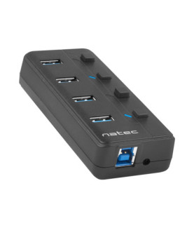 Natec USB 3.0 HUB, Mantis 2, 4-Port, On/Off with AC Adapter | Natec | 4 Port Hub With USB 3.0 | Mantis NHU-1557 | Black